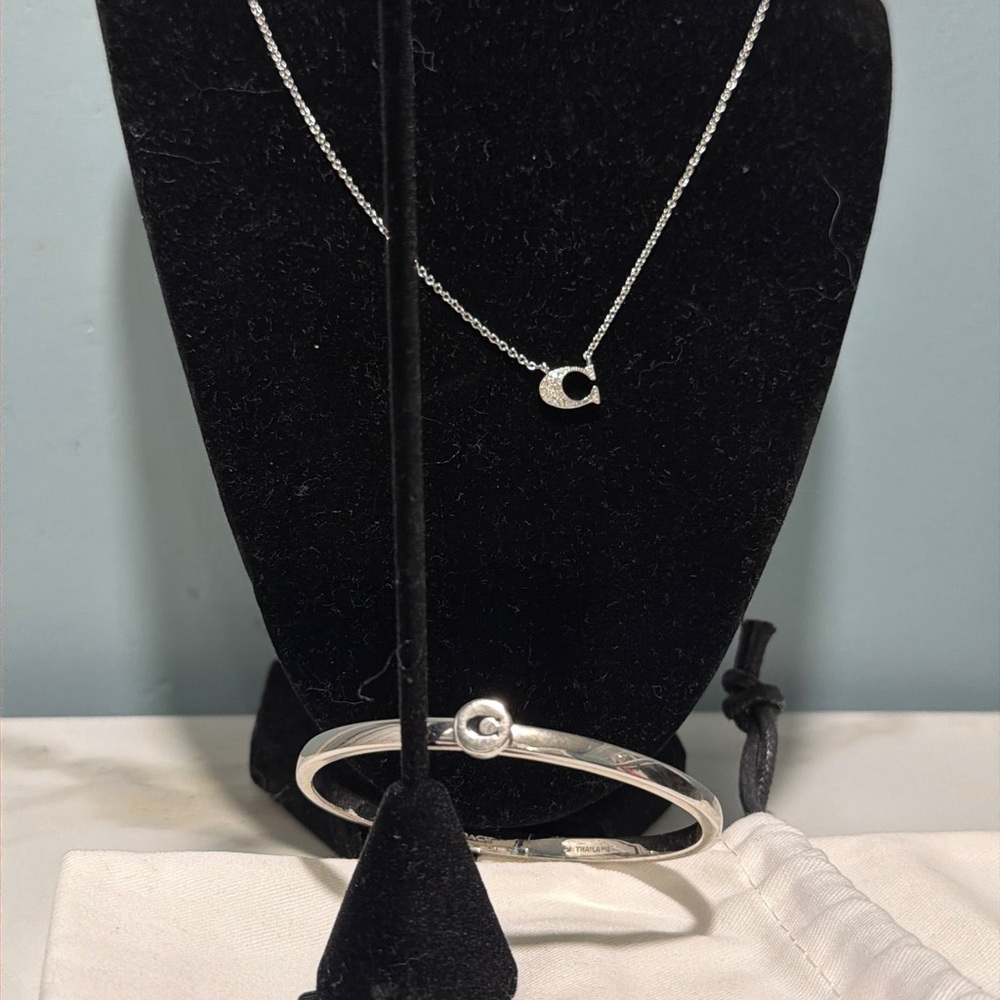 Coach Silver Necklace and Bracelet Set - Picture 1 of 1